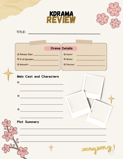 My Kdrama Journal (Free PDF Download) Limited Time